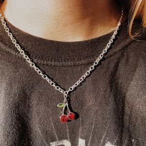 Cherry charm necklace